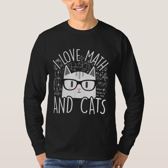 I Kärlek Math och Cats Cute Kattunge T Shirt (Framsida)