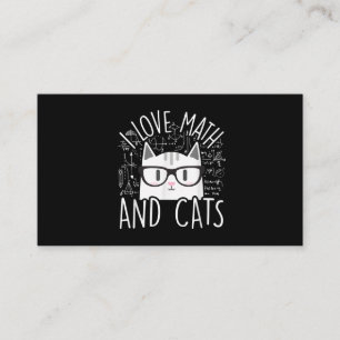 I Kärlek Math och Cats Cute Kattunge Visitkort