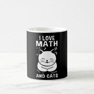 I Kärlek Math och Cats School Teacher Cat Lover G Kaffemugg