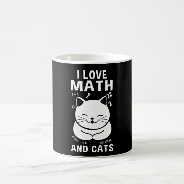 I Kärlek Math och Cats School Teacher Cat Lover Gi Kaffemugg (Center)