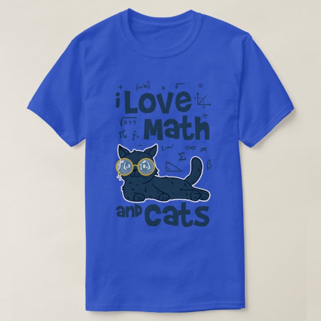 I Kärlek Math och Cats T Shirt (Design framsida)