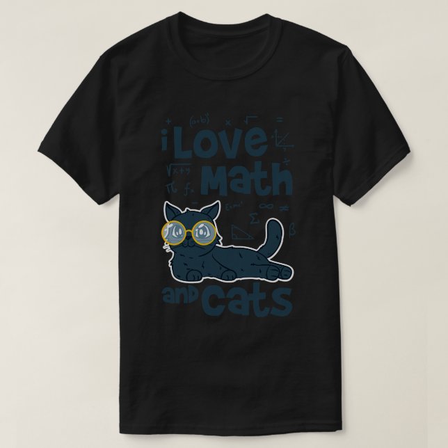 I Kärlek Math och Cats T Shirt (Design framsida)