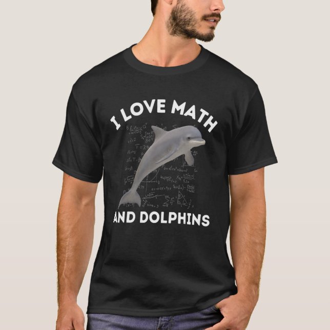 I Kärlek Math och Dolphins Dolphin Älskare Algebra T Shirt (Framsida)