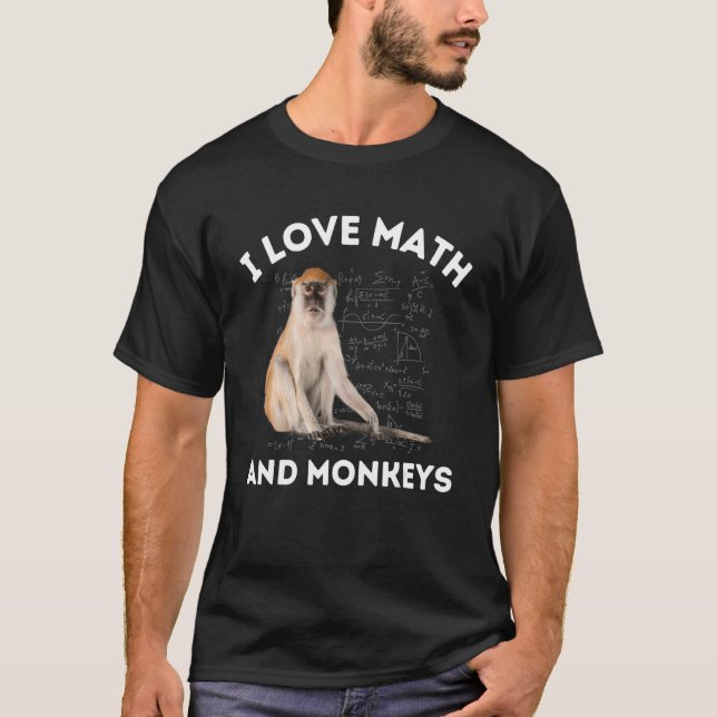 I Kärlek Math och Monkey Älskare Algebra Teach T Shirt (Framsida)