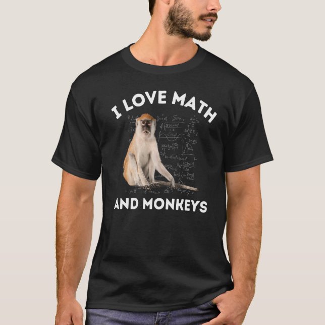 I Kärlek Math och Monkey Älskare Algebra Teach T Shirt (Framsida)