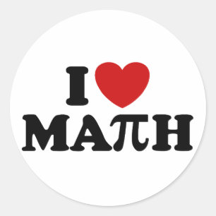 I Kärlek Math Runt Klistermärke