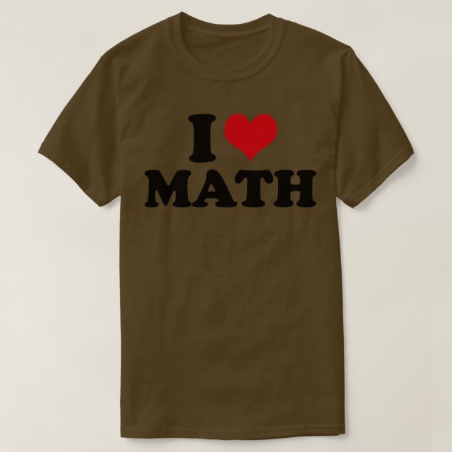 I Kärlek Math Teacher T Shirt (Design framsida)