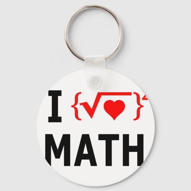 I Kärlek Math White Nyckelring (Framsida)