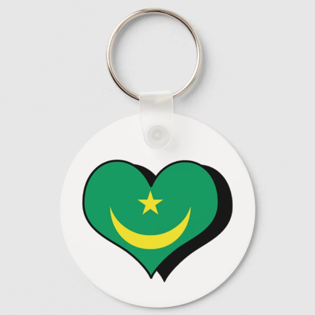 I Kärlek Mauritania Keychain Nyckelring (Framsida)