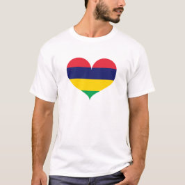 I Kärlek Mauritius Flagga T Shirt