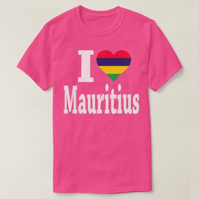 I Kärlek Mauritius Flagga T Shirt (Design framsida)