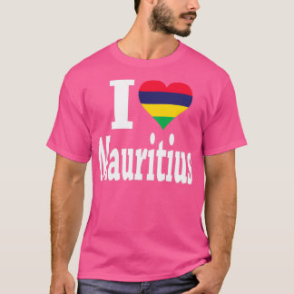 I Kärlek Mauritius Flagga T Shirt