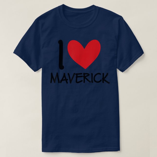 I Kärlek Maverick Namn Personlig Manar Guy BFF Fri T Shirt (Design framsida)