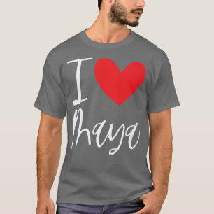 I Kärlek Maya Namn Personlig Girl Woman BFF Frien T Shirt