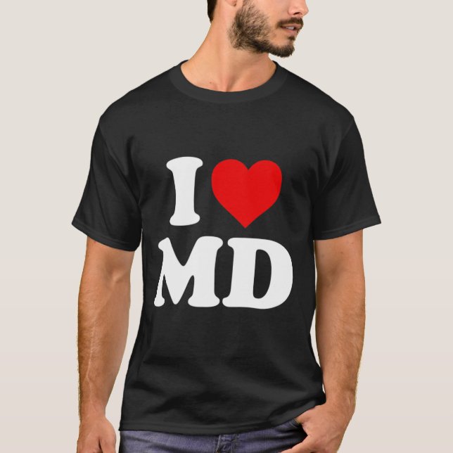 I Kärlek Md Heart Maryland T Shirt (Framsida)