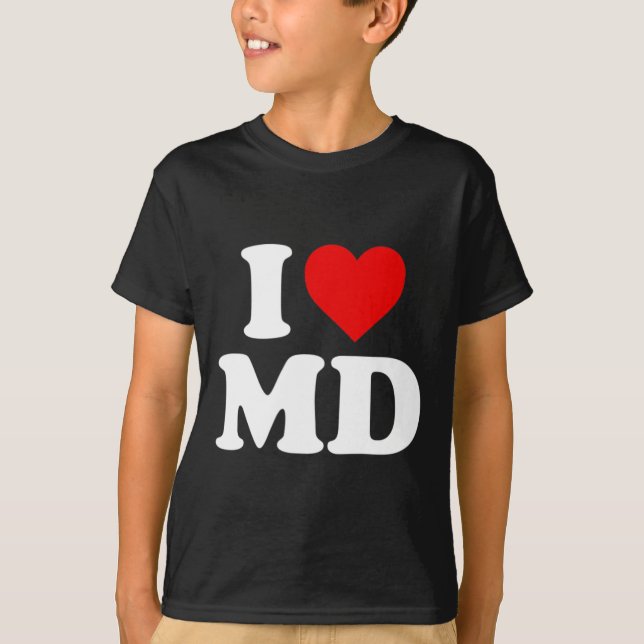 I Kärlek Md Heart Maryland T Shirt (Framsida)