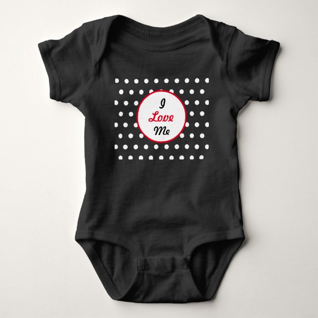 I Kärlek Me Baby Bodydress (svart, vitt och rött) T Shirt (Framsida)