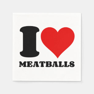 I KÄRLEK MEATBALLERNA PAPPERSSERVETT