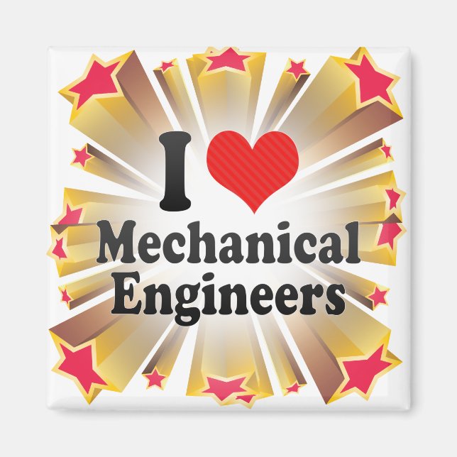 I Kärlek Mechanical Ingenjör Magnet (Framsidan)