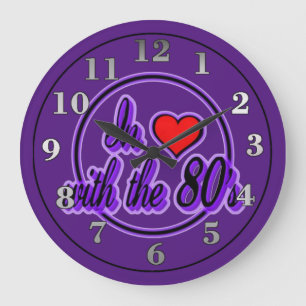 I Kärlek med 80-talets köldlås för Lila Logotyp Stor Klocka