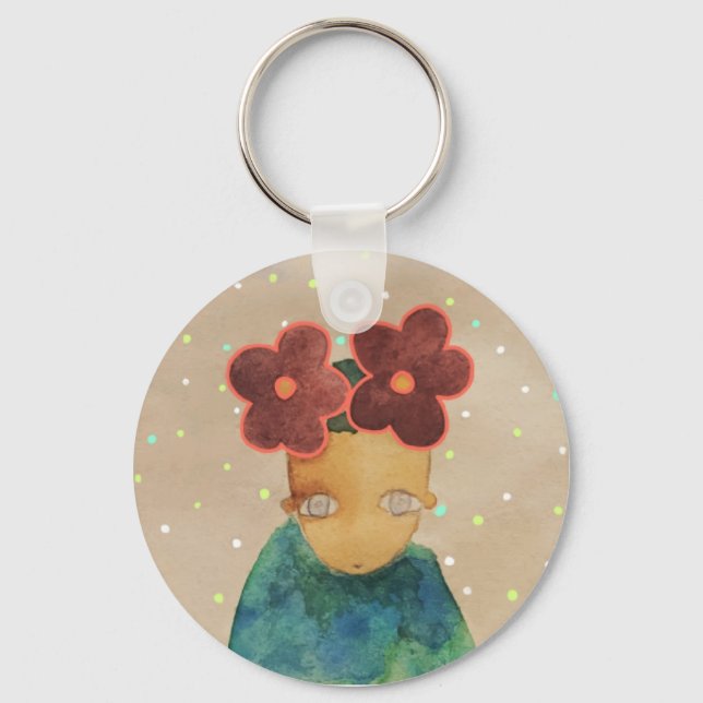 I kärlek med blommor nyckelring (Framsida)