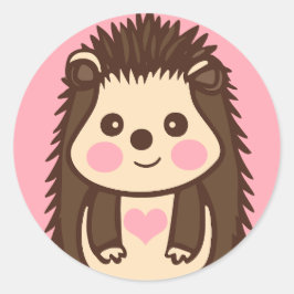 I Kärlek med Hedgehogs Cute Hedgie Runt Klistermärke
