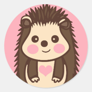 I Kärlek med Hedgehogs Cute Hedgie Runt Klistermärke
