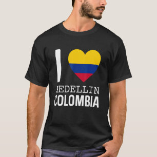 I Kärlek Medellin Colombia Flagga colombianska Pri T Shirt