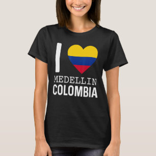I Kärlek Medellin Colombia Flagga colombianska Pri T Shirt