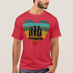 I Kärlek Meerkats Retro Heart T Shirt