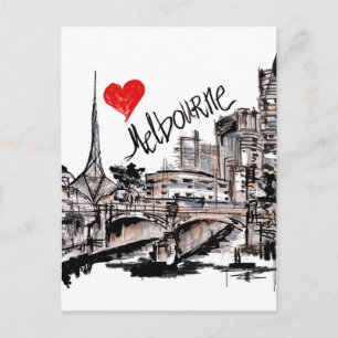 I kärlek Melbourne Vykort