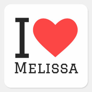 I kärlek melissa fyrkantigt klistermärke