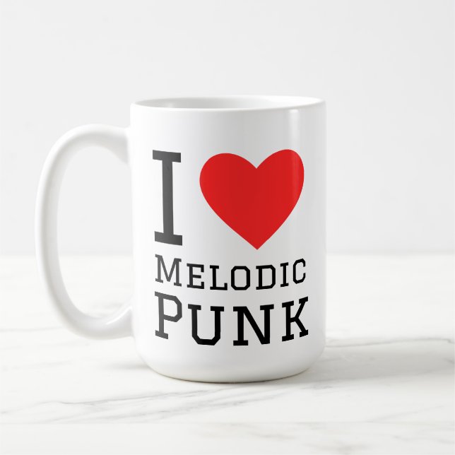 I kärlek melodisk punk kaffemugg (Vänster)