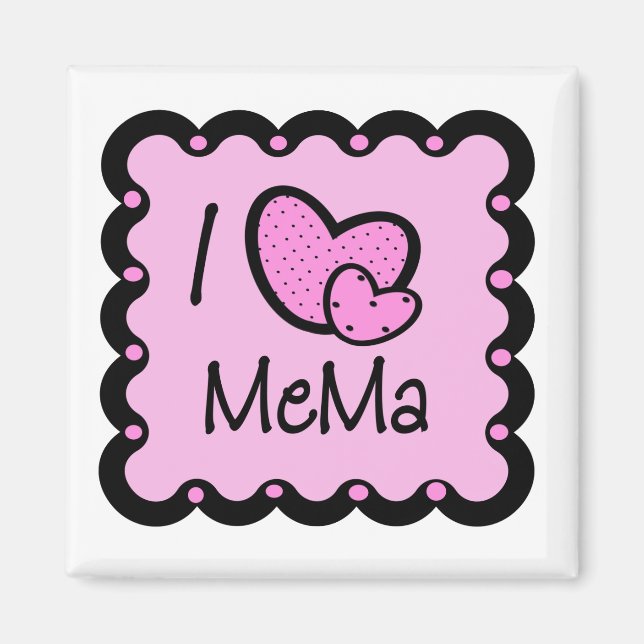 I Kärlek Mema Cute T-Shirt Magnet (Framsidan)