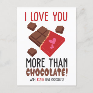 I Kärlek mer än Chocolate Färg Graphic Vykort