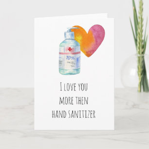 I Kärlek mer än Hand Sanitizer Kort