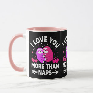 I Kärlek mer än Naps Rosa och Lila Sloths Mugg