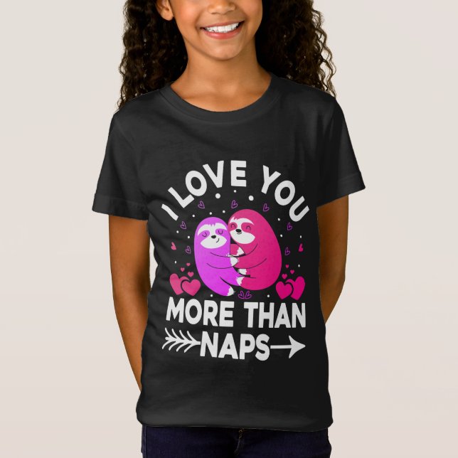 I Kärlek mer än Naps Rosa och Lila Sloths T Shirt (Framsida)
