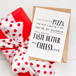 I Kärlek mer än Pizza - Lustigt Kärlek-citat Kort