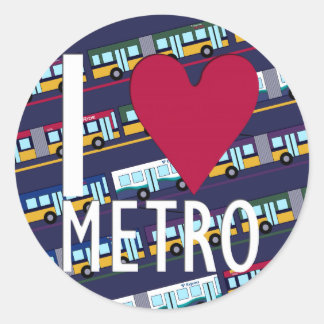 I Kärlek Metro Sticker Runt Klistermärke