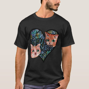 I Kärlek Mew orange katter T Shirt