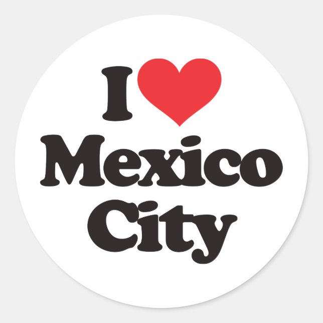 I Kärlek Mexico City Runt Klistermärke (Framsida)