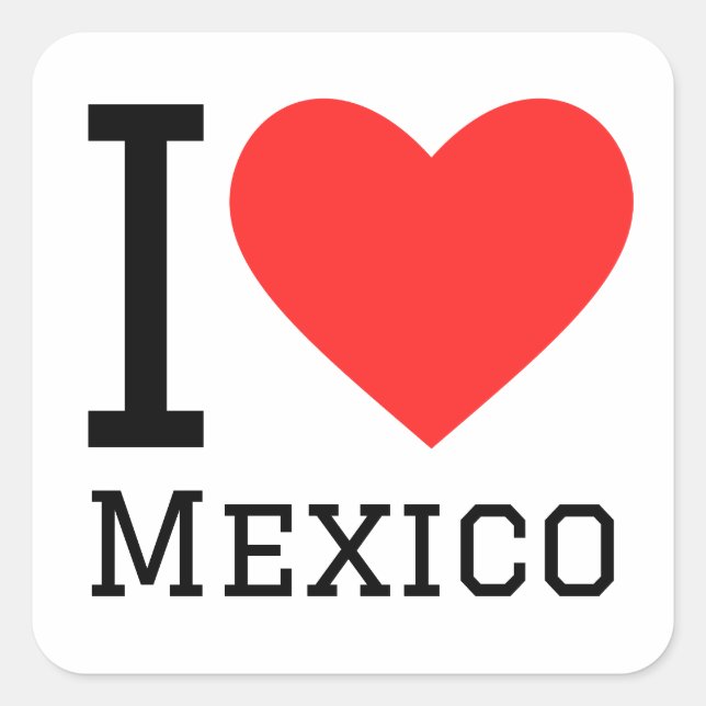 I kärlek mexico fyrkantigt klistermärke (Framsida)
