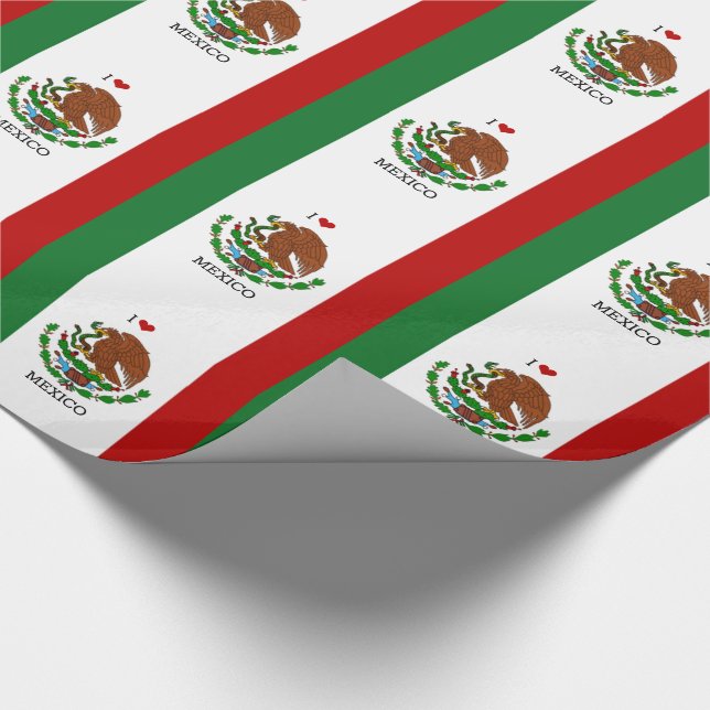 i kärlek mexico - mexikanska flagga presentpapper (Hörn)