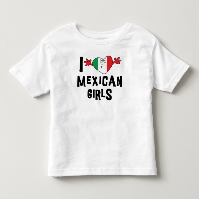 I Kärlek mexikanska flickor Kids Tee Shirt (Framsida)