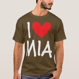 I Kärlek Mia Namn Personlig Girl Woman BFF Friend T Shirt