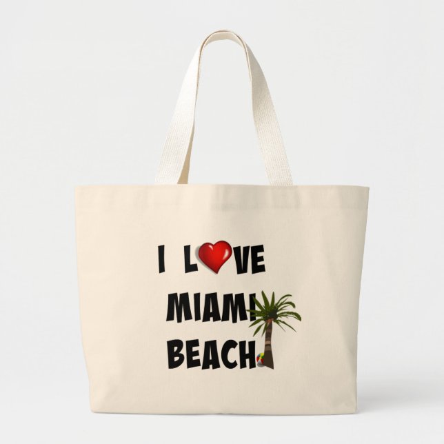 I Kärlek Miami Beach Jumbo Tygkasse (Framsidan)