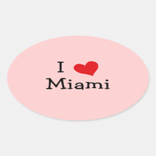 I Kärlek Miami Ovalt Klistermärke