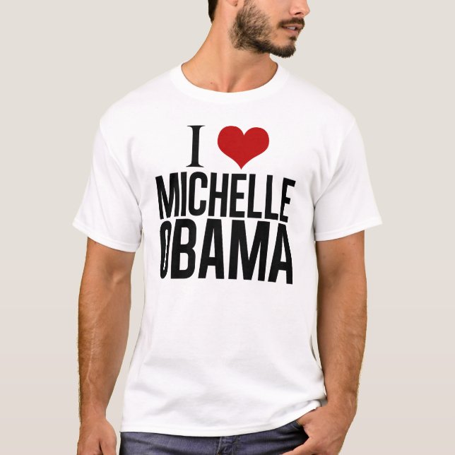 I Kärlek Michelle Obama T Shirt (Framsida)