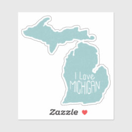 I Kärlek Michigan Blue Grått Klistermärken